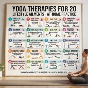 Yoga Therapies for 20 Lifestyle Ailments - At Home Practice